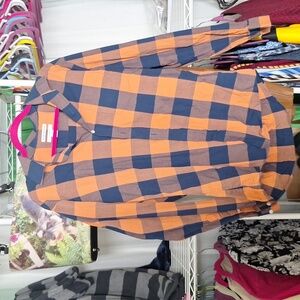 AMAZON ESSENTIALS SIZE LARGE SLIM FLANNEL BUTTON DOWN SHIRT